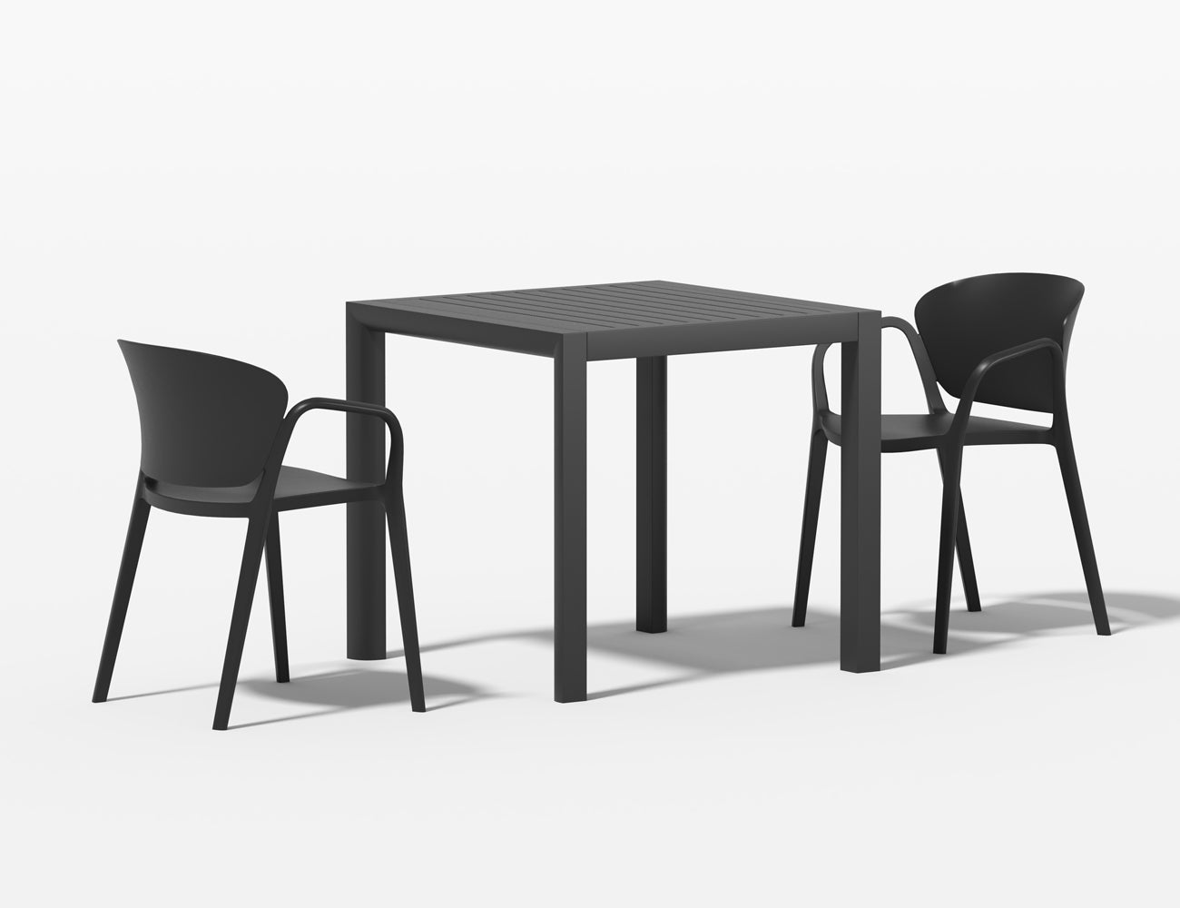 Arcus Table With Andi Chairs 3-Piece Outdoor Dining Set