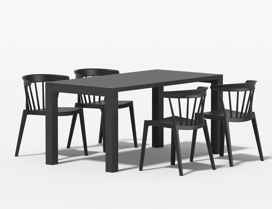 Cirrus Table With Amie Chairs 5-Piece Dining Set