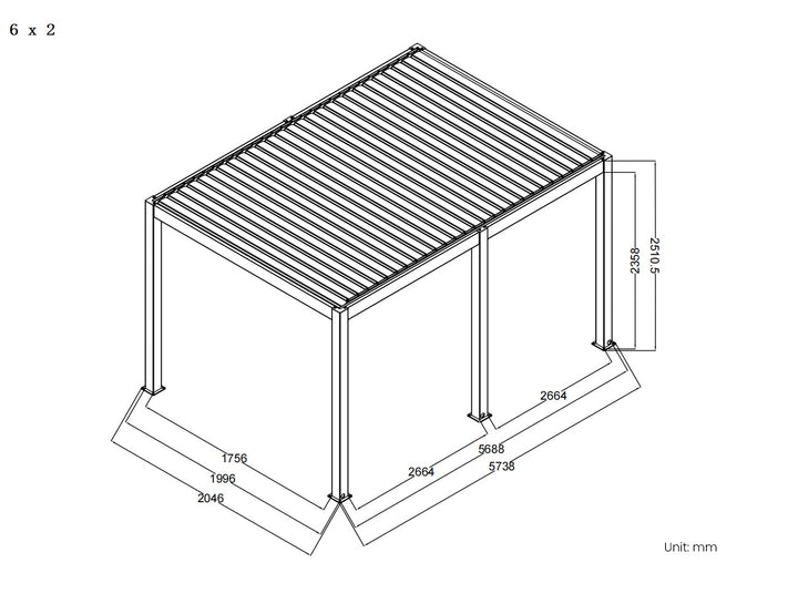 Baltic Manual Freestanding Louvre Roof Aluminium Pergola