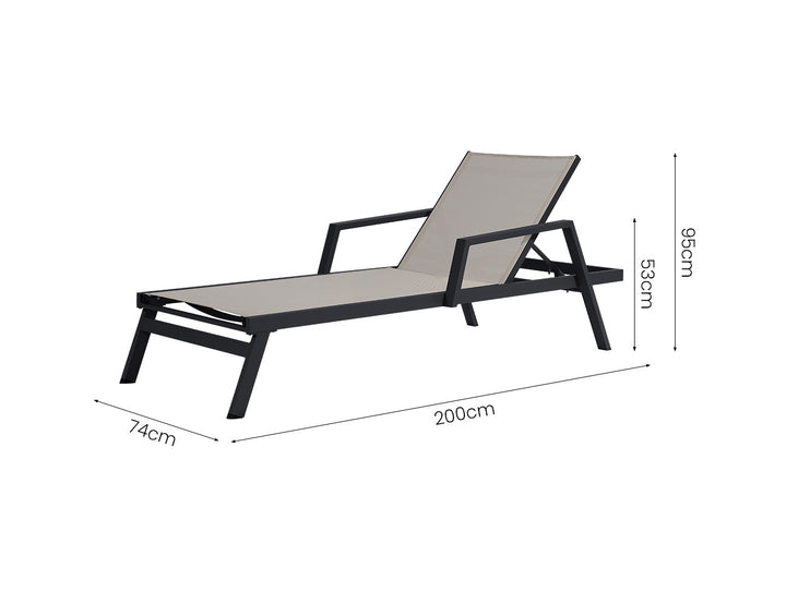 Dotterel Sun Lounger, Colour: Grey,