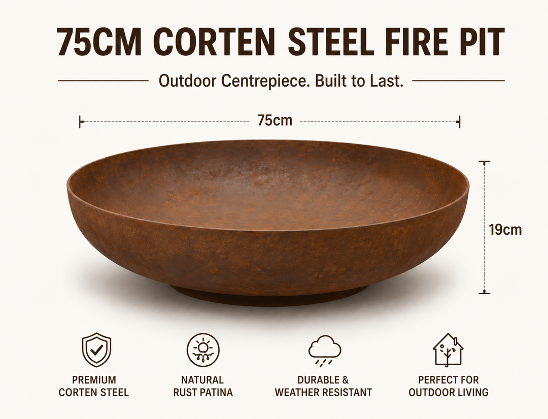BASIN Corten Steel Fire Pit Bowl