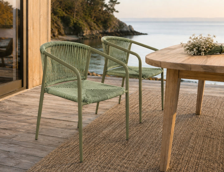 Comet Aluminium and Rope Outdoor Dining Chair
