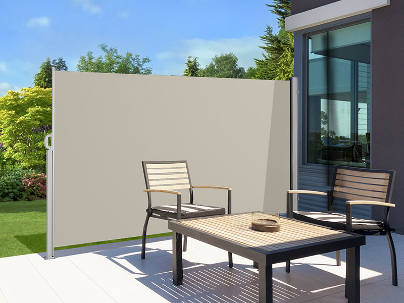 Patio Screen Retractable Side Awning 2m X 4m, Colour: Beige,