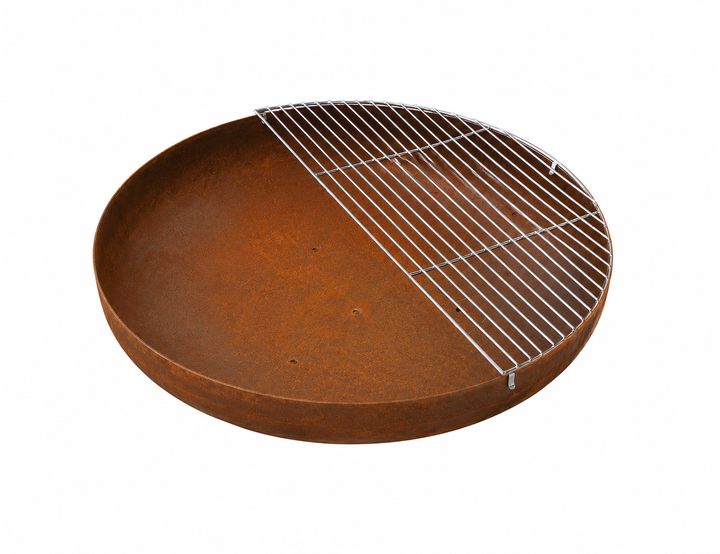 80cm Fire Pit Half-Moon Grill Set