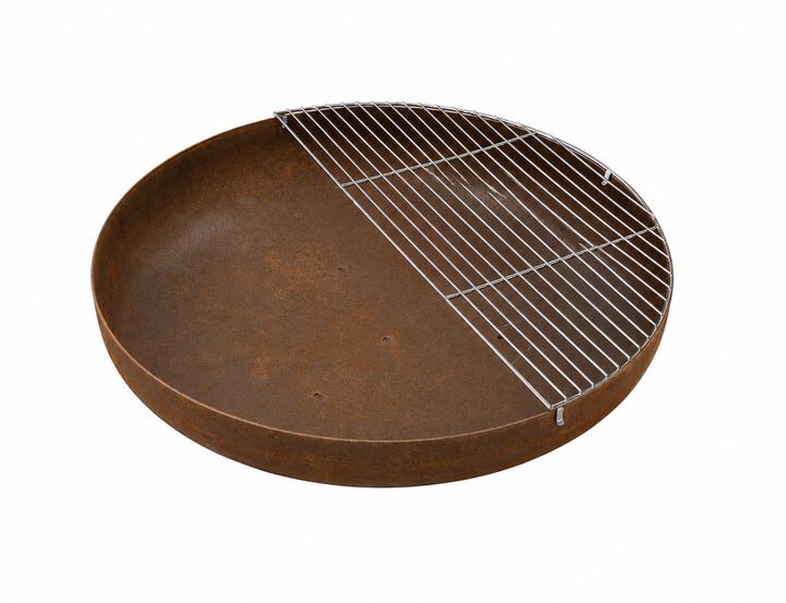 80cm Fire Pit Half-Moon Grill Set