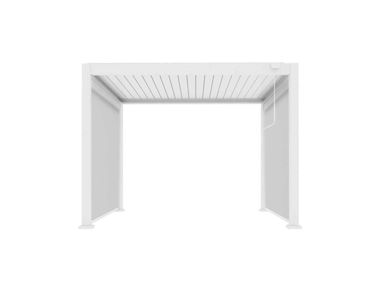 Little Oneroa Manual Freestanding Louvre Roof Aluminium Pergola 2 × 2m White with 2 Retractable Shade Blind