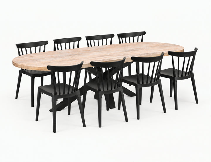Rose Teak Dining Set - 9PCS