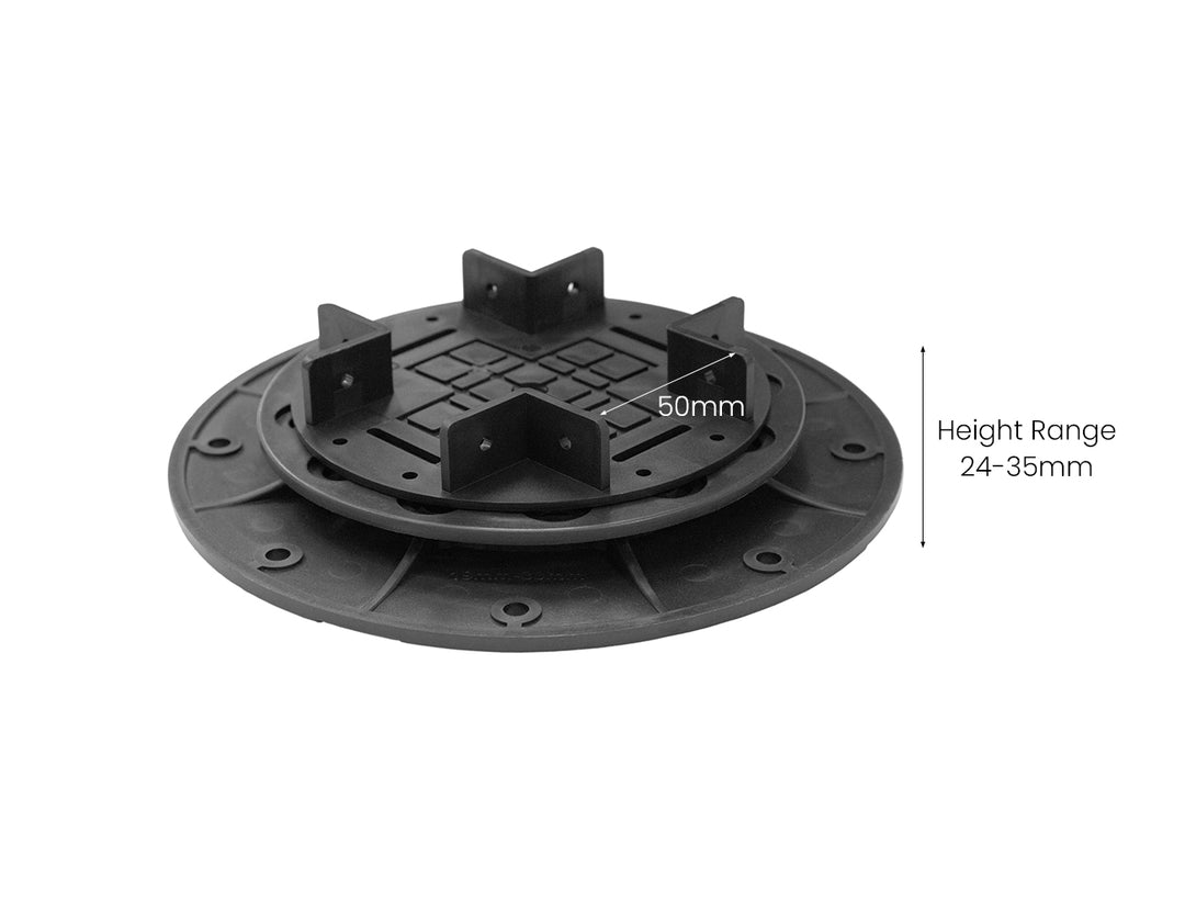 Adjustable Deck Jack / Pedestal Support 24-35mm – 50 mm Joist Compatible