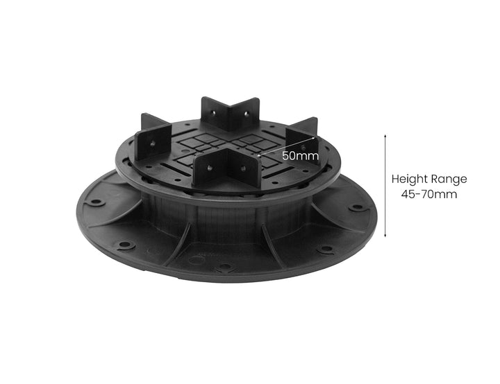 Adjustable Deck Jack / Pedestal Support 45-70mm – 50 mm Joist Compatible