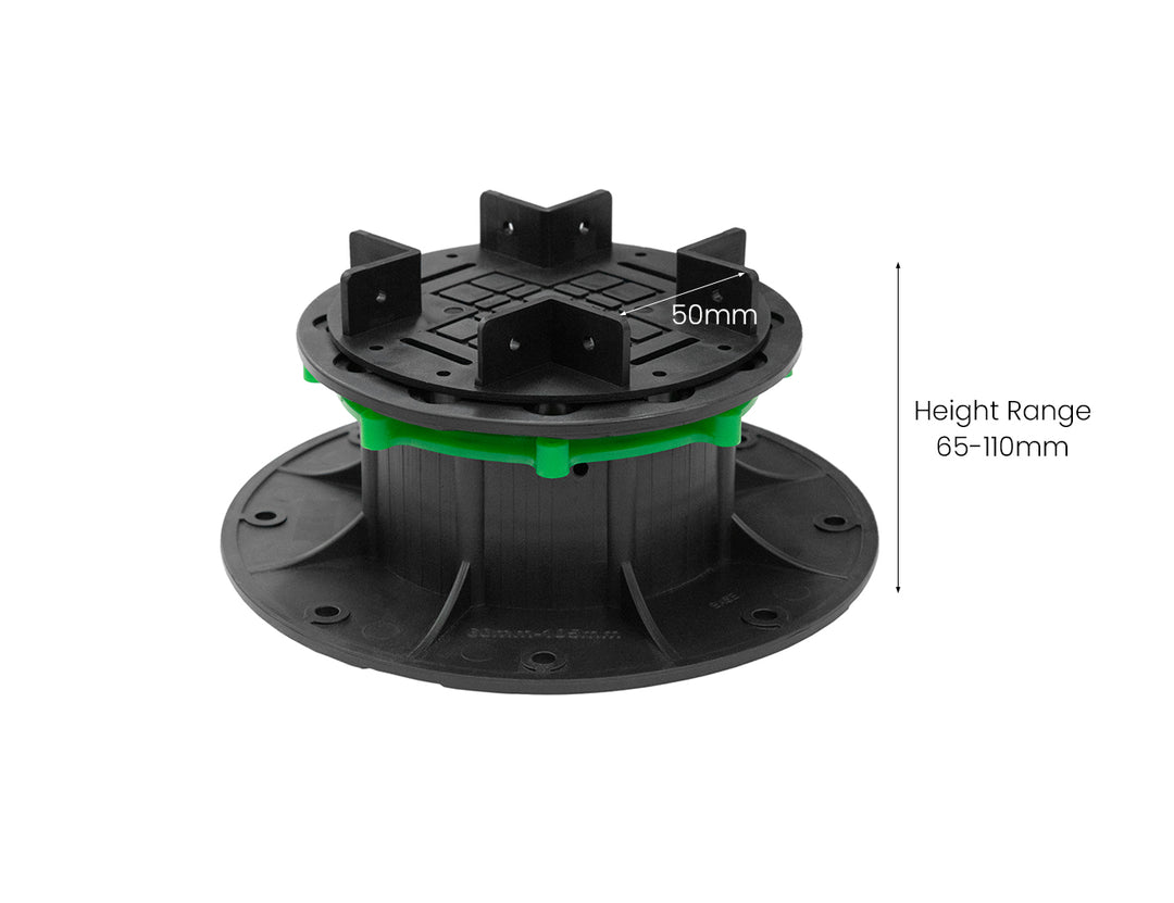 Adjustable Deck Jack / Pedestal Support 65-110mm – 50 mm Joist Compatible