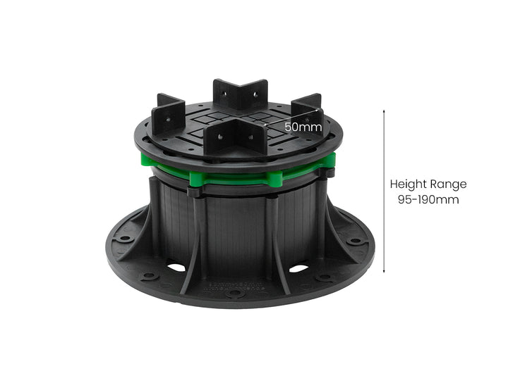 Adjustable Deck Jack / Pedestal Support 95-190mm – 50 mm Joist Compatible