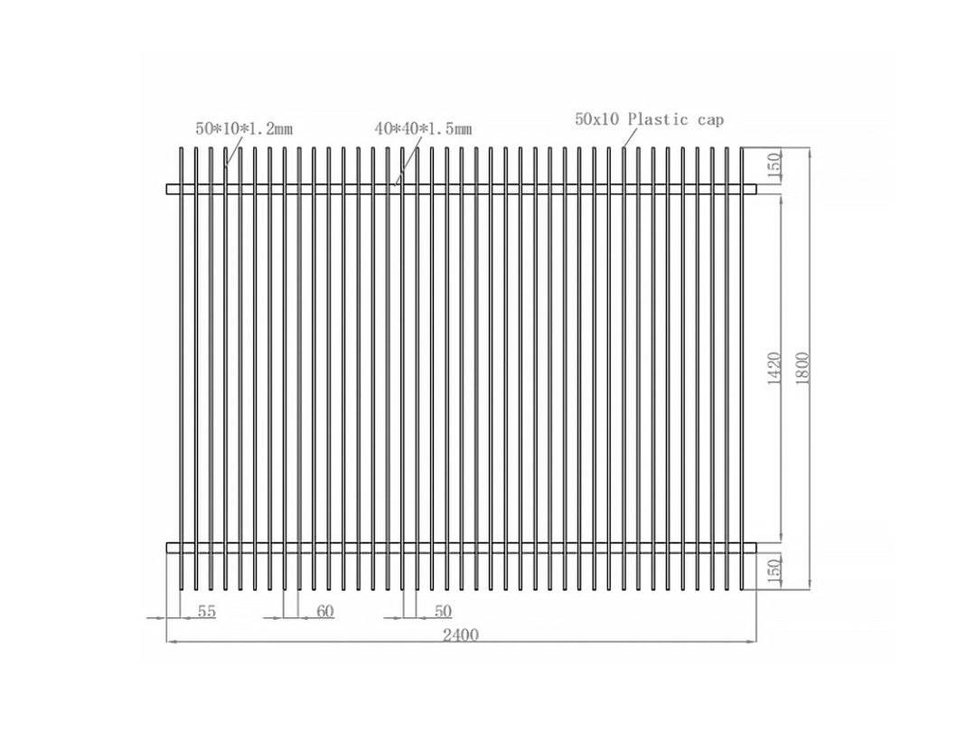 Aluminium Blade Fence Panel