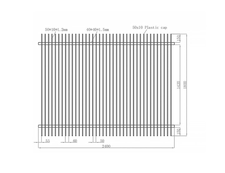 Aluminium Blade Fence Panel