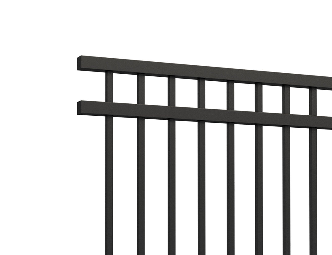 Aluminium Pool Fence Panel - Vertical(DIY), Size: 2.4 x 1.2m, Colour: Black