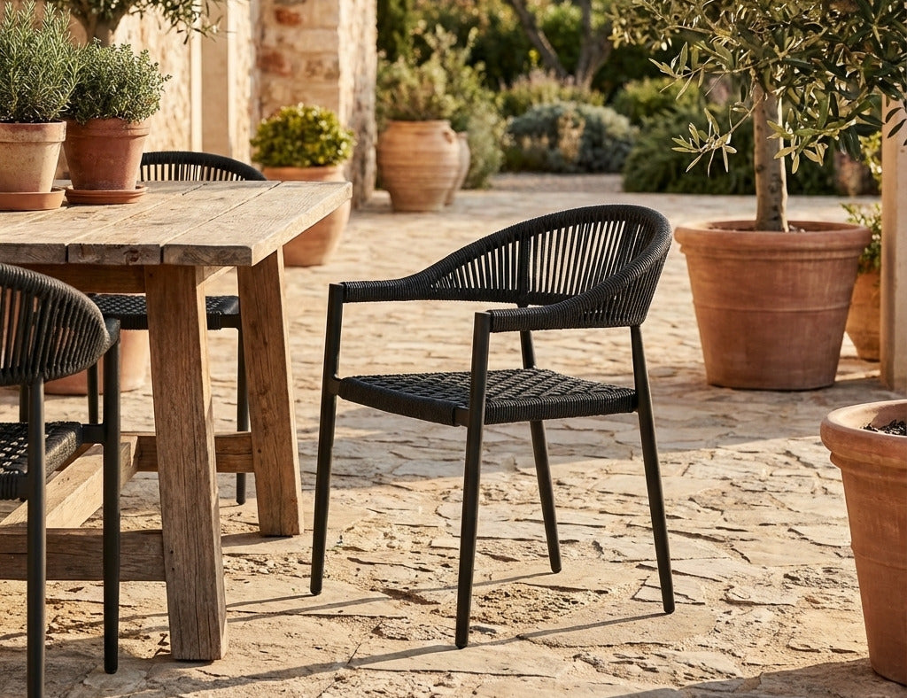 Magpie Aluminium And Rope Dining Chair