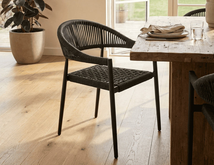 Magpie Aluminium And Rope Dining Chair