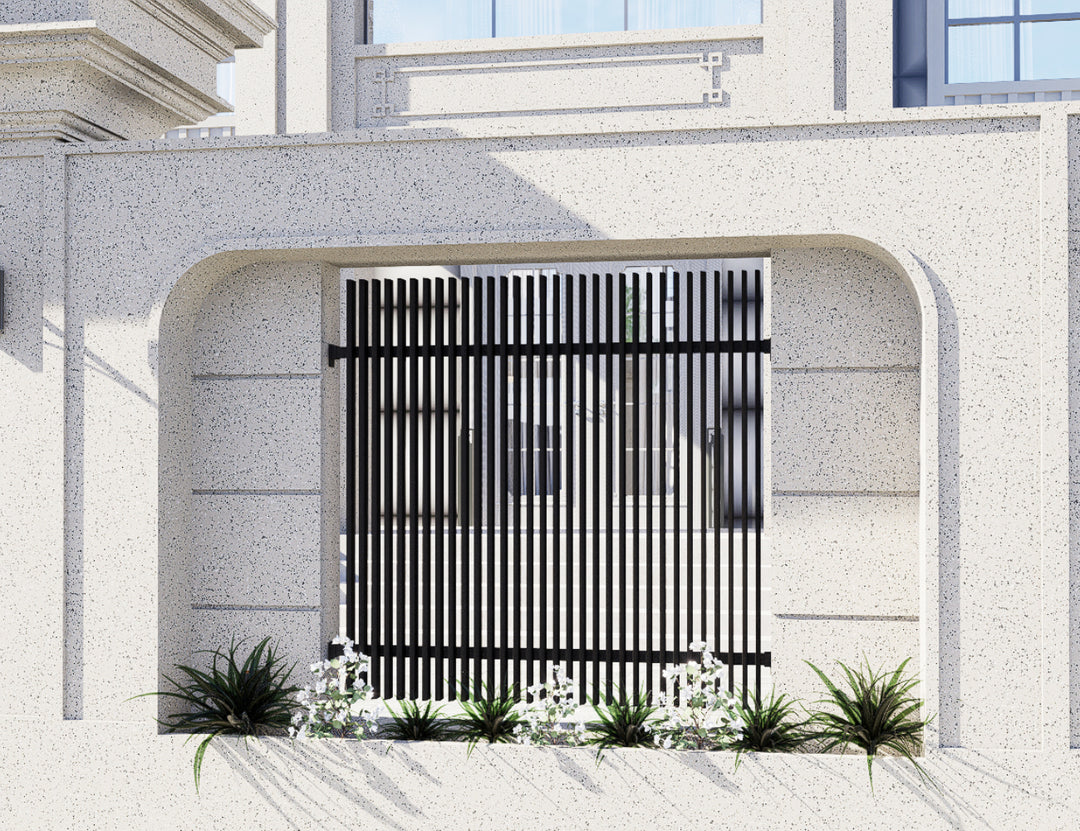 Aluminium Blade Fence Panel - Vertical(DIY), Size: 2.4 x 1.8m, Colour: Black