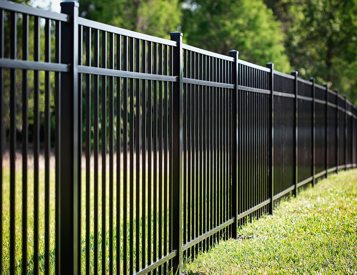 Aluminium Pool Fence Panel - Vertical(DIY), Size: 2.4 x 1.2m, Colour: Black