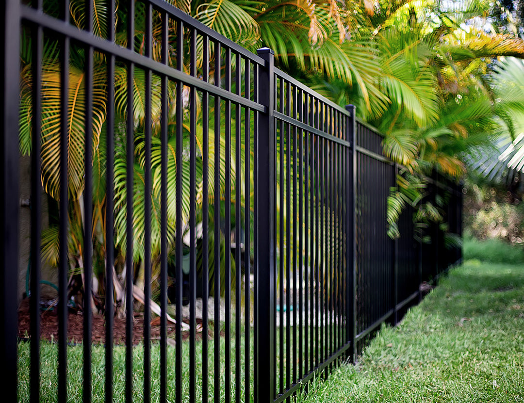 Aluminium Pool Fence Panel - Vertical(DIY), Size: 2.4 x 1.2m, Colour: Black