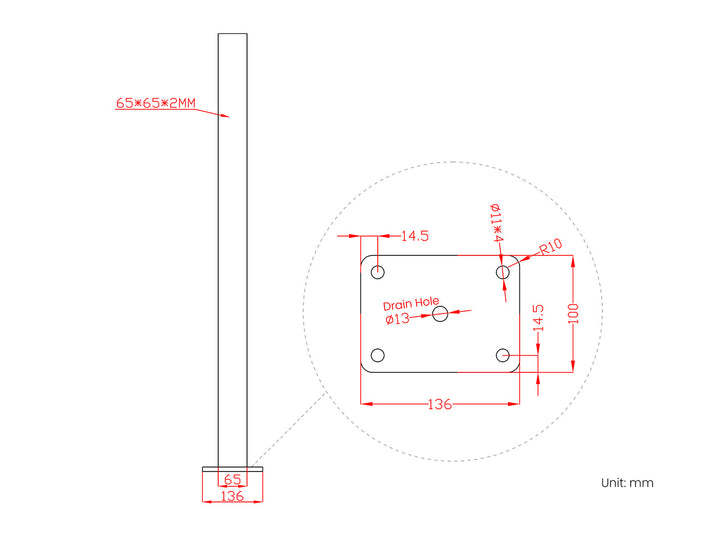 Aluminium Privacy Fence Post