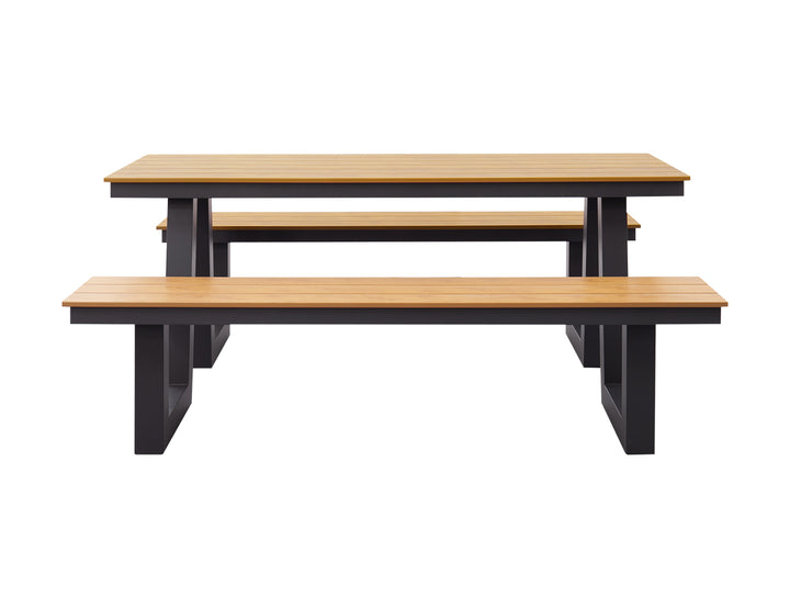 Argus Wave Aluminium Outdoor Picnic Table Set with WPC Top