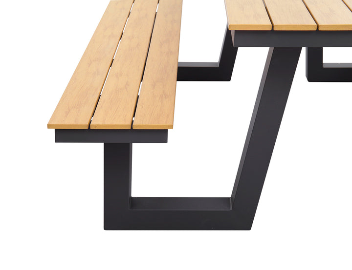 Argus Wave Aluminium Outdoor Picnic Table Set with WPC Top