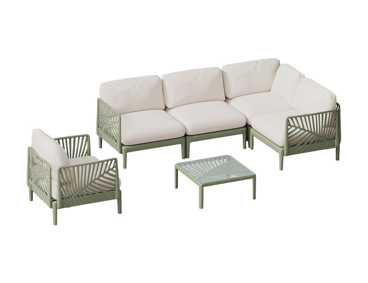 Aspen 5-Seater L-Shape Modular Outdoor Lounge Set