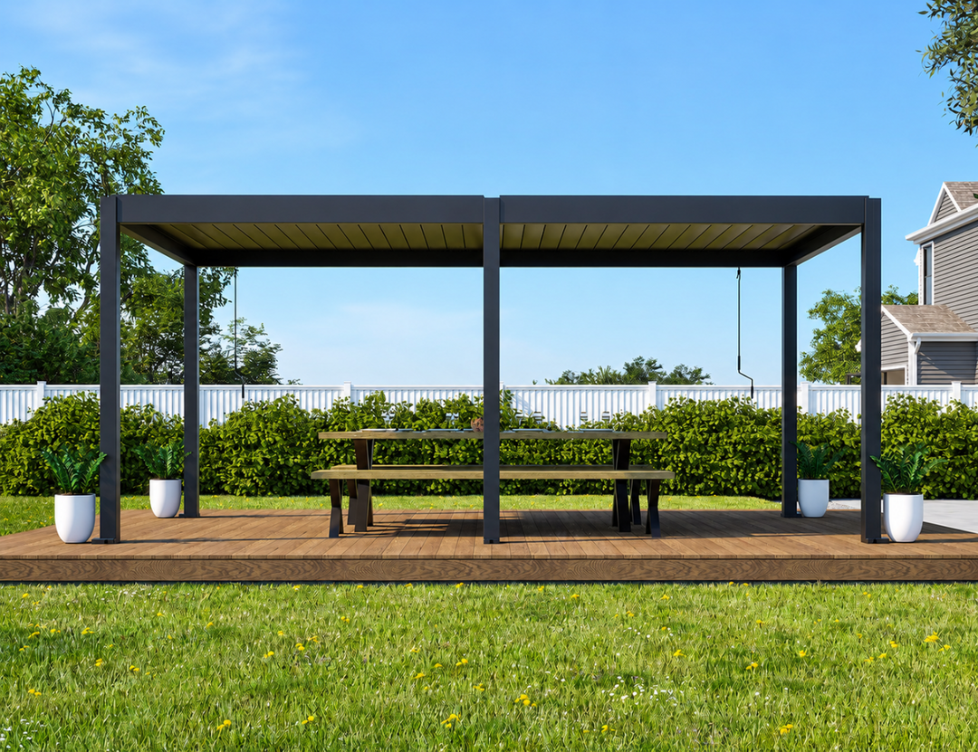 Atlantic Manual Freestanding Louvre Roof Aluminium Pergola