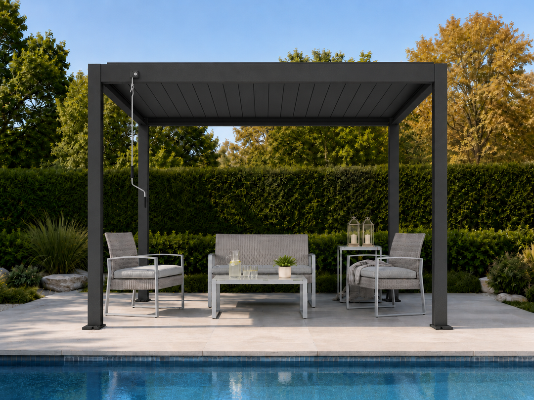 Atlantic Manual Freestanding Louvre Roof Aluminium Pergola
