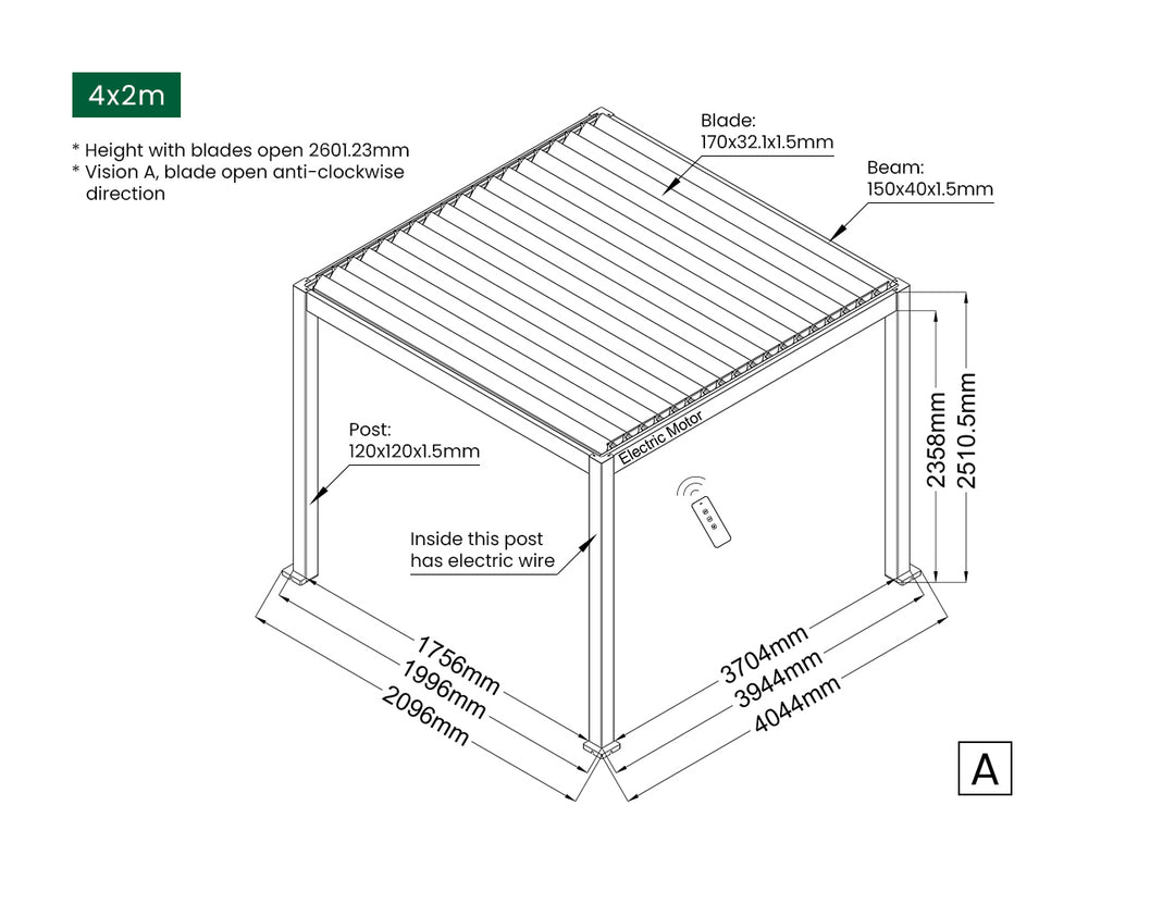 Baltic Motorised Freestanding Louvre Roof Aluminium Pergola