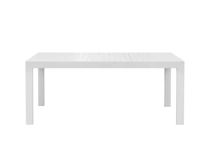 7-Piece Outdoor Dining Set – Extendable Aluminium Table with 6 Armless Chairs colour: White