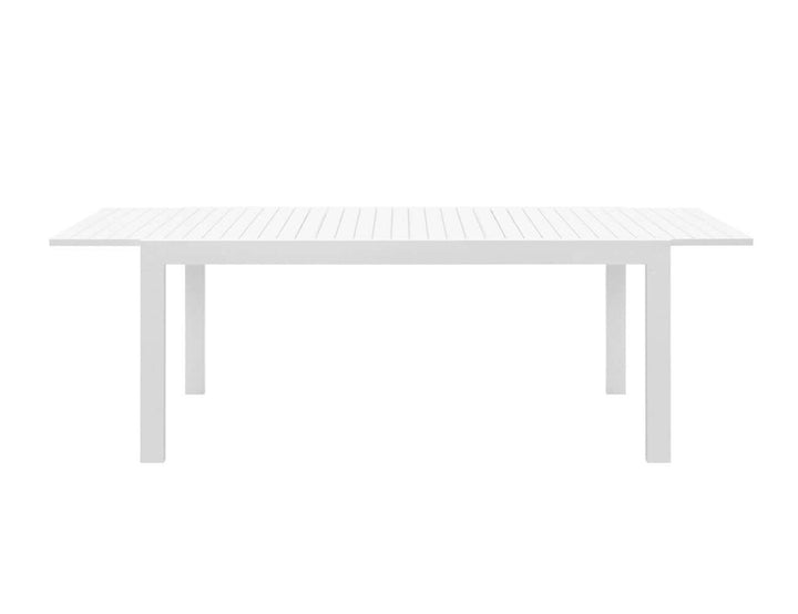 7-Piece Outdoor Dining Set – Extendable Aluminium Table with 6 Armless Chairs colour: White