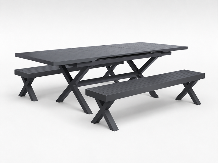 Tuba Outdoor Extension Table Dining Set - 3PCS