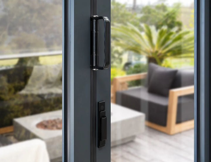 Bifold Glass Door For Mediterranean-SKY Wall Mounted Pergola