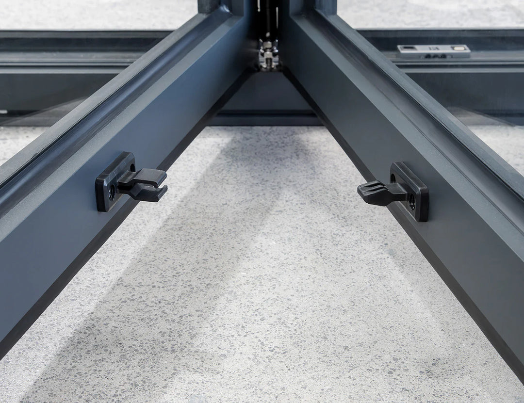 Bifold Glass Door For Mediterranean-SKY Wall Mounted Pergola