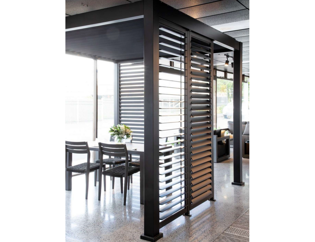 Baltic Freestanding Pergola Shutter Wall