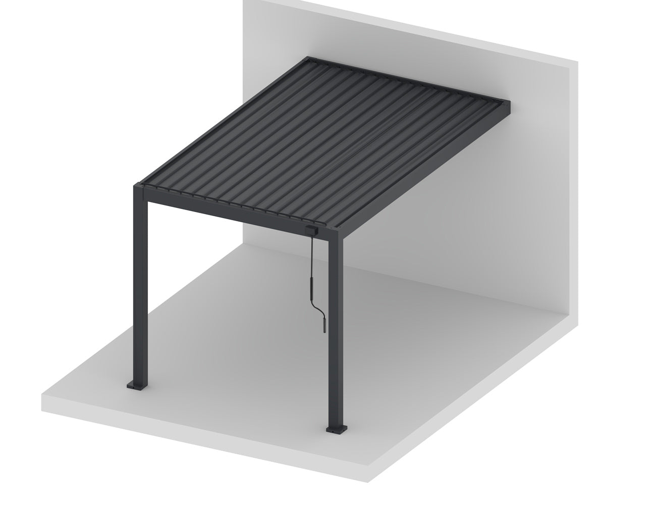 Baltic Manual Wall Mounted 2.6 x 4m Louvre Roof Aluminium Pergola
