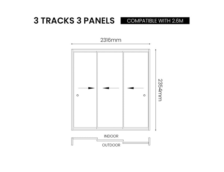 Baltic Freestanding Pergola Frame Glass Sliding Door