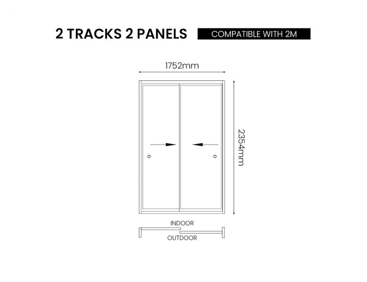 Baltic Freestanding Pergola Frame Glass Sliding Door, Size: 2.6m, Colour: Charcoal