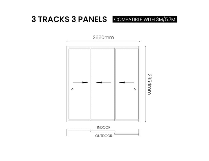 Baltic Freestanding Pergola Frame Glass Sliding Door