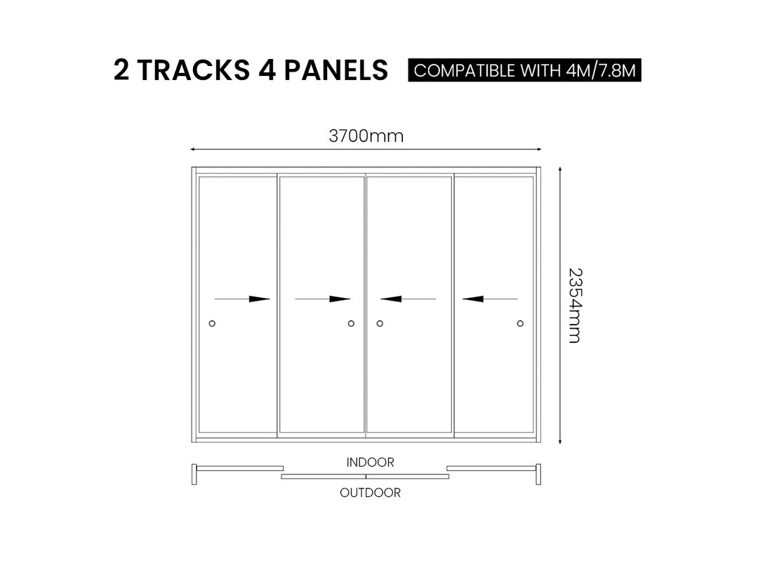 Baltic Freestanding Pergola Frame Glass Sliding Door