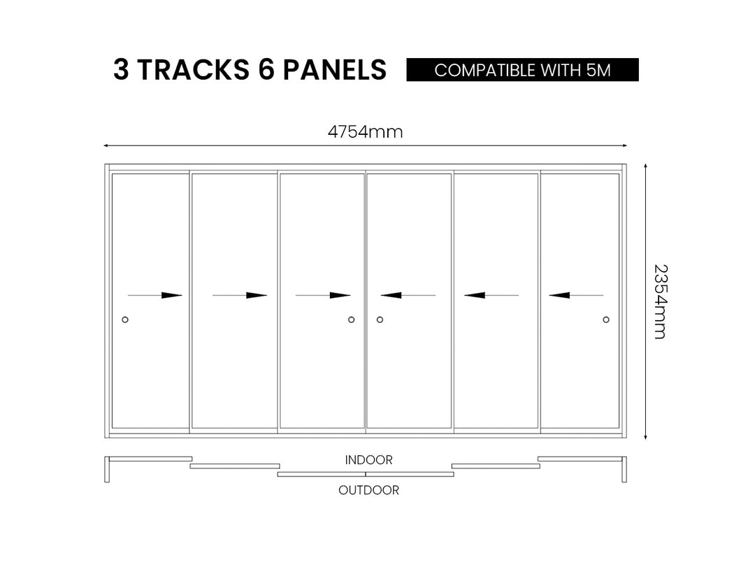 Baltic Freestanding Pergola Frame Glass Sliding Door, Size: 2.6m, Colour: Charcoal