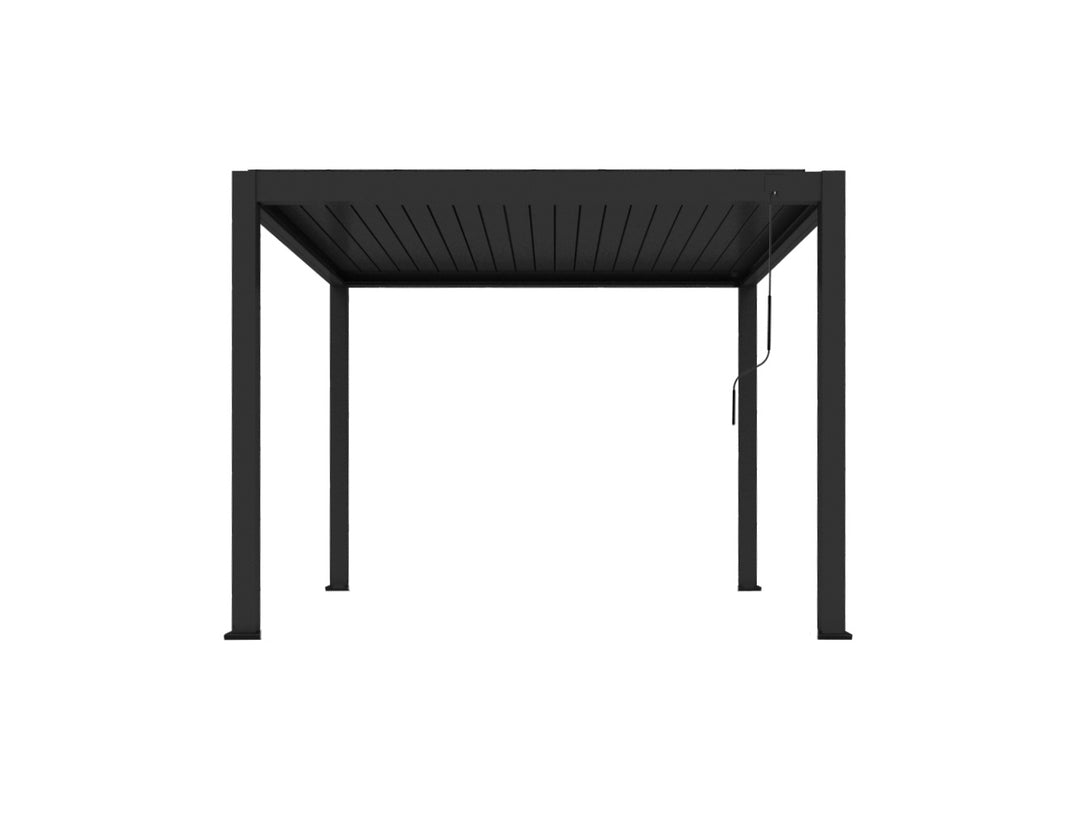 Baltic Manual Freestanding Louvre Roof Aluminium Pergola, Size: 2 x 2m, Colour: Black