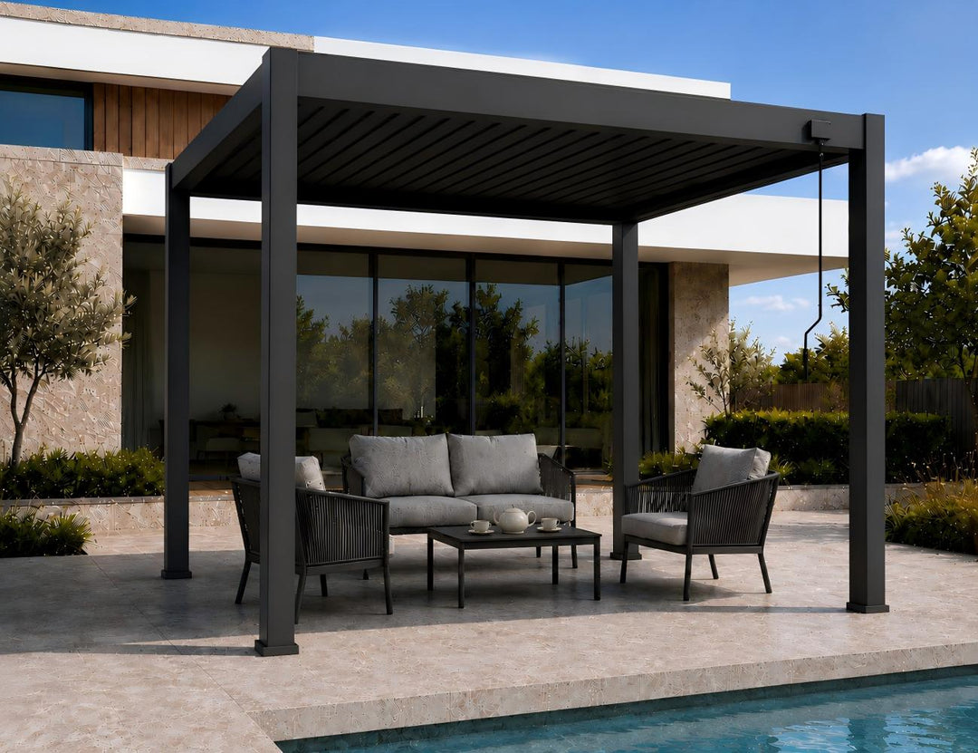 Baltic Manual Freestanding Louvre Roof Aluminium Pergola