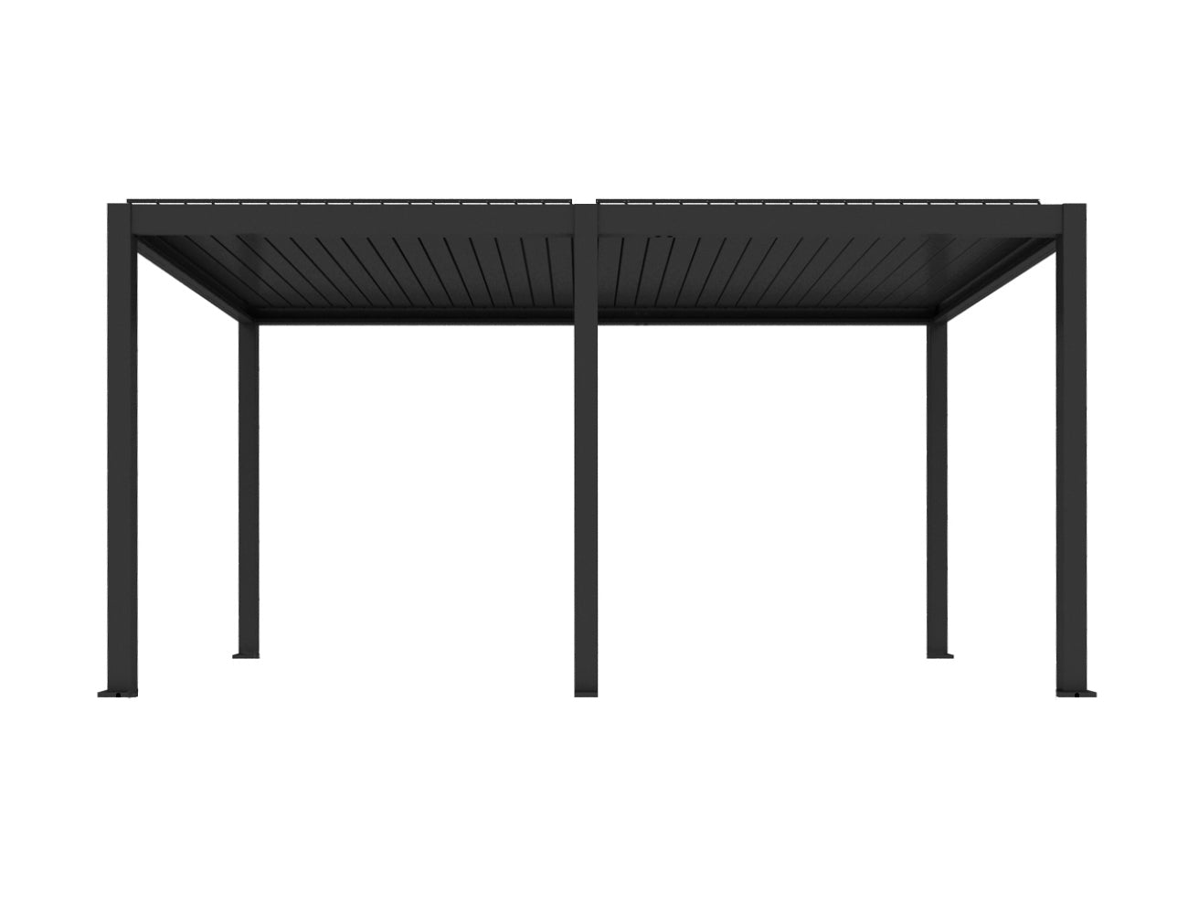 Baltic Motorised Freestanding Louvre Roof Aluminium Pergola, Size: 5 x 3m, Colour: Black