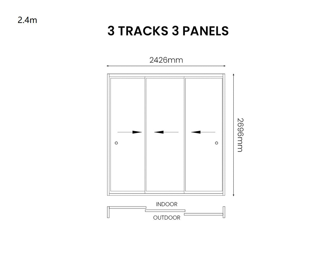 Baltic Wall Mounted Pergola Frame Glass Sliding Door