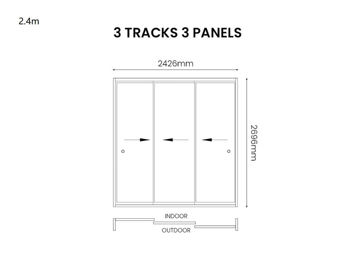 Baltic Wall Mounted Pergola Frame Glass Sliding Door