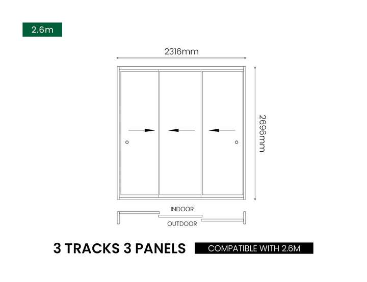Baltic Wall Mounted Pergola Frameless Glass Sliding Door