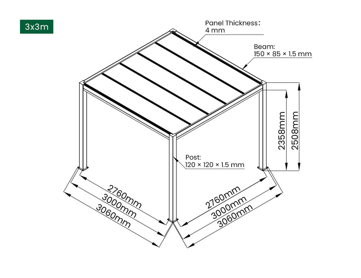 Bering Freestanding Pergola