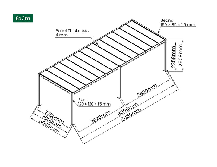 Bering Freestanding Pergola